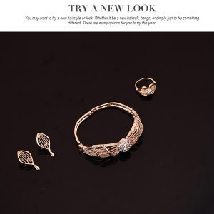 Four-piece Leaf Exaggerated Bridal Wedding Jewelry