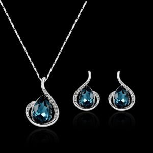 Bride Gemstone Necklace Set Wedding Banquet Jewelry