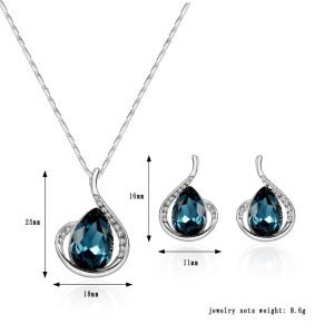 Bride Gemstone Necklace Set Wedding Banquet Jewelry