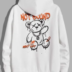 Manfinity EMRG Men Bear And Letter Graphic Drawstring Hoodie